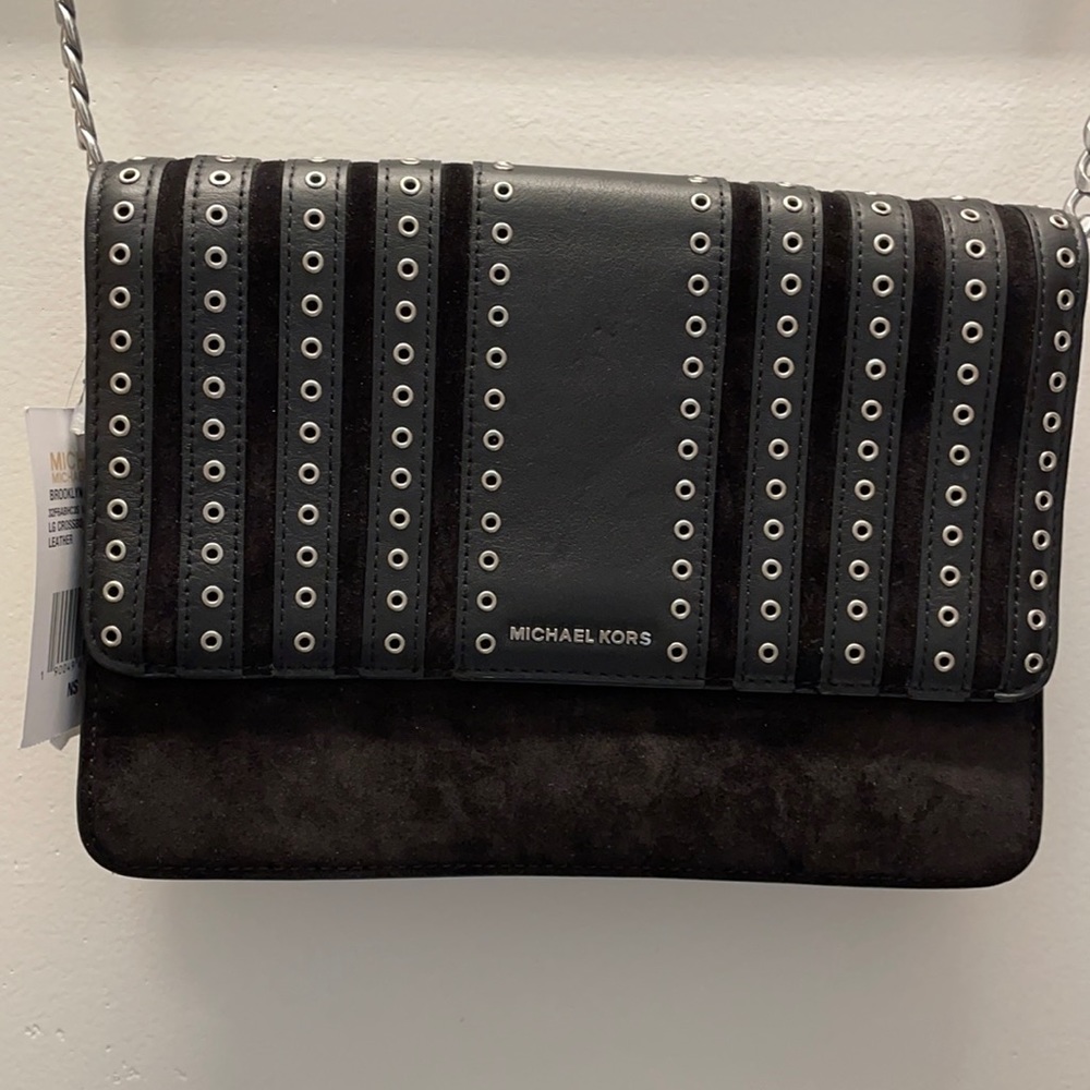 Small black leather bag